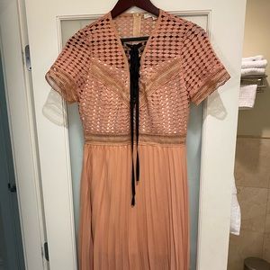 Pink Pleated Party Dress